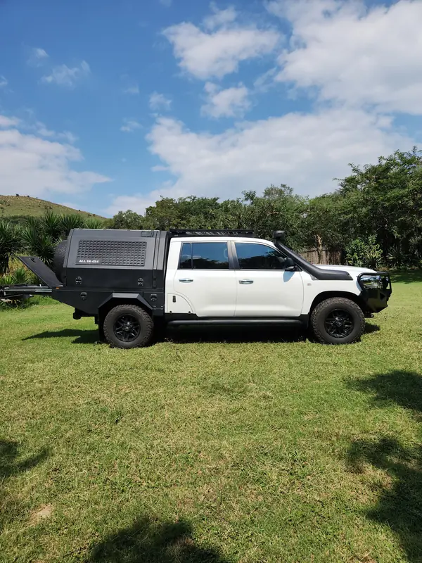 White Land Cruiser 79 with All In 4x4 canopy