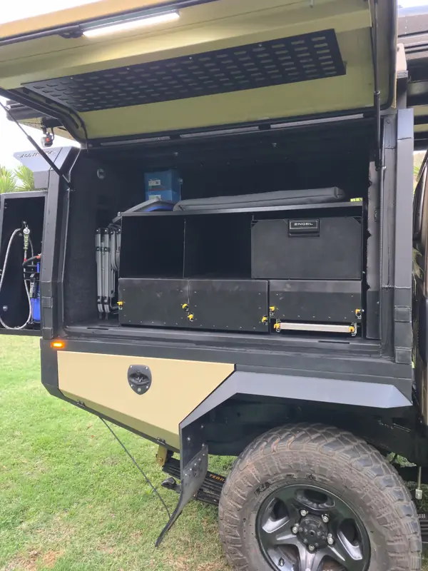 Drawer system inside an All In 4x4 canopy