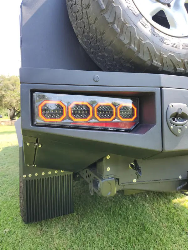 Rear tray lighting and toolbox detail